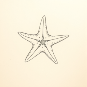 Loose Pencil Sketch Starfish Tattoo