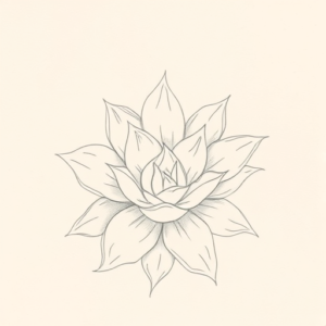 Loose Pencil Sketch Succulent Tattoo