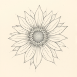 Loose Pencil Sketch Sunflower Tattoo