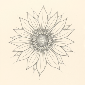 Loose Pencil Sketch Sunflower Tattoo