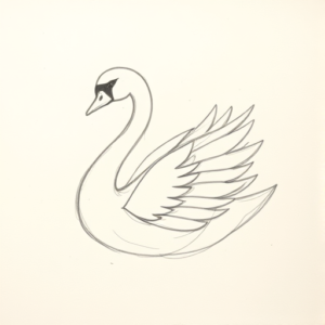 Loose Pencil Sketch Swan Tattoo