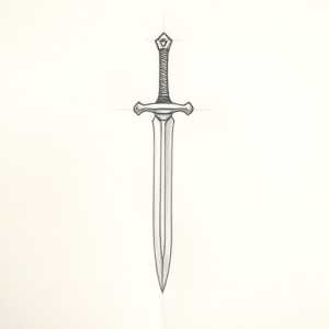 Loose Pencil Sketch Sword Tattoo