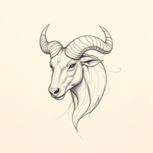 Loose Pencil Sketch Taurus Tattoo