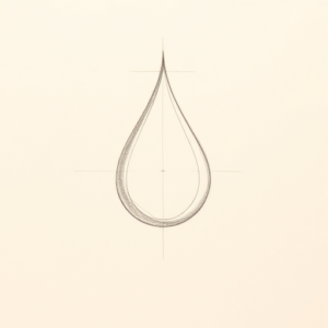 Loose Pencil Sketch Teardrop Tattoo