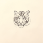 Loose Pencil Sketch Tiger Tattoo