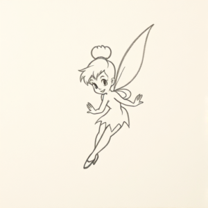 Loose Pencil Sketch Tinkerbell Tattoo