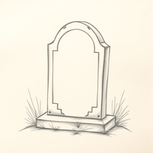 Loose Pencil Sketch Tombstone Tattoo
