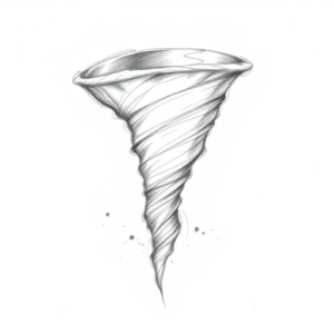 Loose Pencil Sketch Tornado Tattoo