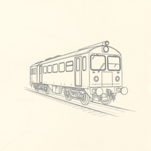 Loose Pencil Sketch Train Tattoo