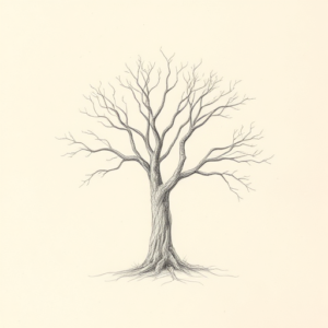 Loose Pencil Sketch Tree Tattoo