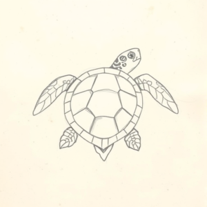 Loose Pencil Sketch Turtle Tattoo