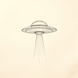 Loose Pencil Sketch Ufo Tattoo