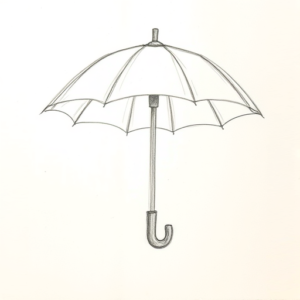 Loose Pencil Sketch Umbrella Tattoo