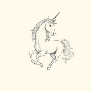 Loose Pencil Sketch Unicorn Tattoo
