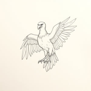 Loose Pencil Sketch Vulture Tattoo