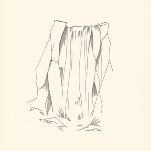 Loose Pencil Sketch Waterfall Tattoo