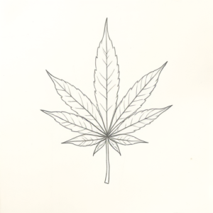 Loose Pencil Sketch Weed Tattoo