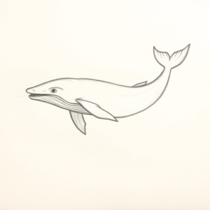 Loose Pencil Sketch Whale Tattoo