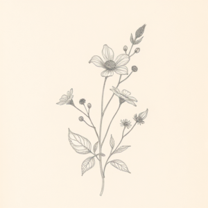 Loose Pencil Sketch Wildflower Tattoo