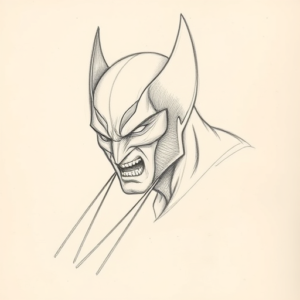 Loose Pencil Sketch Wolverine Tattoo