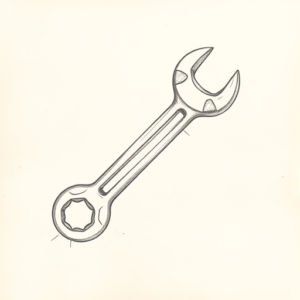 Loose Pencil Sketch Wrench Tattoo