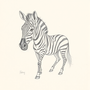 Loose Pencil Sketch Zebra Tattoo