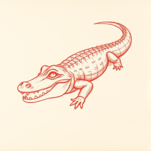Loose Red Pencil Alligator Tattoo