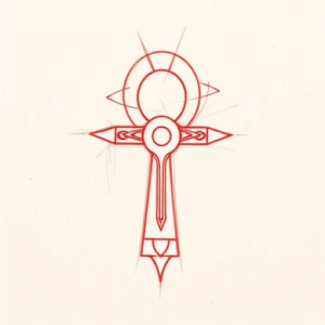 Loose Red Pencil Ankh Tattoo