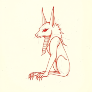 Loose Red Pencil Anubis Tattoo