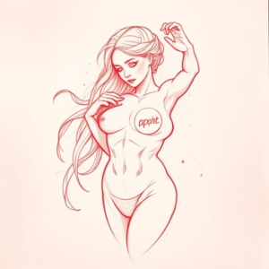 Loose Red Pencil Aphrodite Tattoo