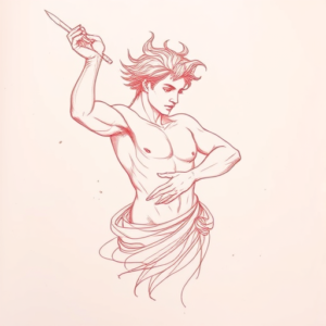 Loose Red Pencil Apollo Tattoo