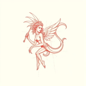 Loose Red Pencil Aquarius Tattoo