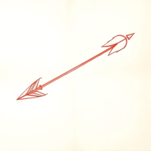 Loose Red Pencil Arrow Tattoo