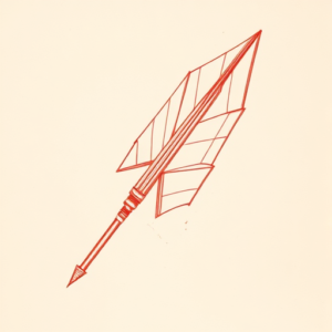 Loose Red Pencil Arrowhead Tattoo