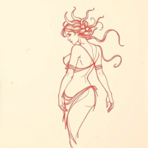 Loose Red Pencil Artemis Tattoo