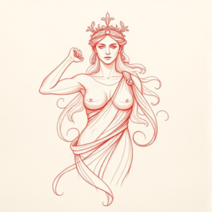 Loose Red Pencil Athena Tattoo