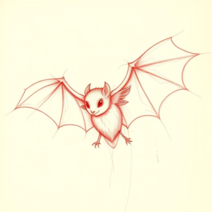 Loose Red Pencil Bat Tattoo