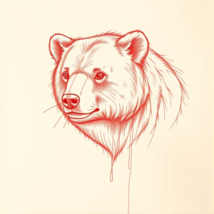 Loose Red Pencil Bear Tattoo