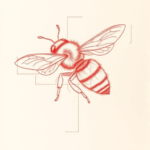 Loose Red Pencil Bee Tattoo