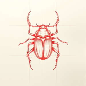 Loose Red Pencil Beetle Tattoo