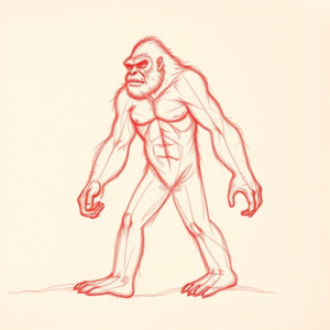 Loose Red Pencil Bigfoot Tattoo