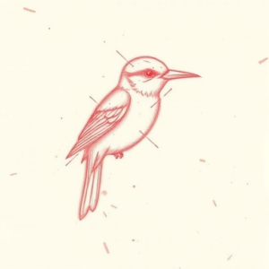 Loose Red Pencil Bluebird Tattoo