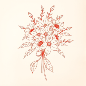 Loose Red Pencil Bouquet Tattoo