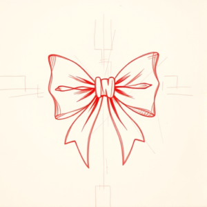 Loose Red Pencil Bow Tattoo