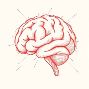 Loose Red Pencil Brain Tattoo