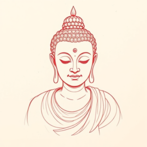 Loose Red Pencil Buddha Tattoo