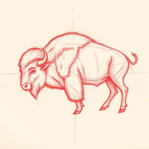 Loose Red Pencil Buffalo Tattoo