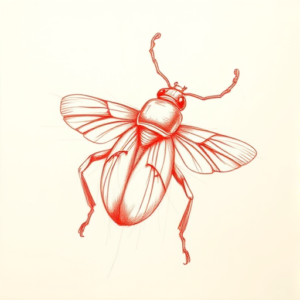 Loose Red Pencil Bug Tattoo
