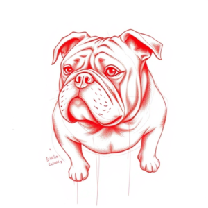 Loose Red Pencil Bulldog Tattoo