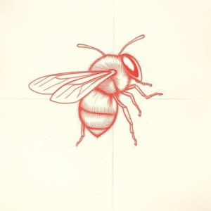 Loose Red Pencil Bumblebee Tattoo